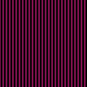 Small Vertical Bengal Stripe Pattern - Deep Magenta and Black