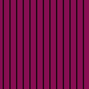 Vertrical Pin Stripe Pattern - Deep Magenta and Black