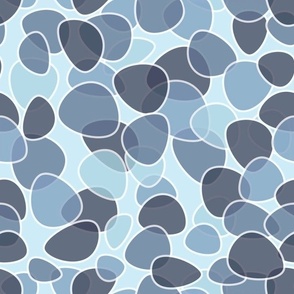 Pebbles,sea,ocean,blue ,geometric art