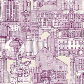 Raleigh NC toile purple small