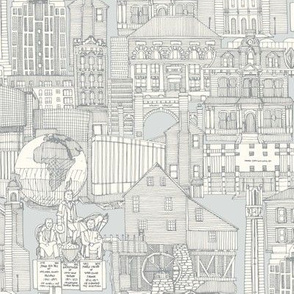 Raleigh NC toile silver small