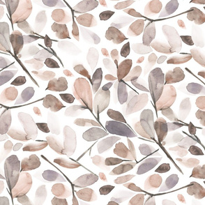 FADED WATERCOLOR LEAVES-NEUTRAL CORAL