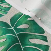 Watercolor Monstera leaves