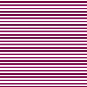 Small Horizontal Bengal Stripe Pattern - Deep Magenta and White