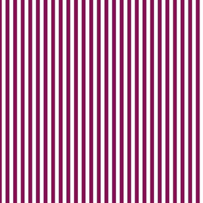 Small Vertical Bengal Stripe Pattern - Deep Magenta and White