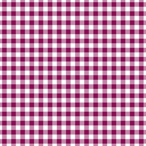 Small Gingham Pattern - Deep Magenta and White