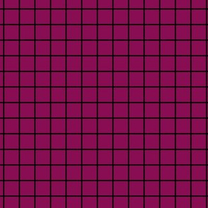 Grid Pattern - Deep Magenta and Black