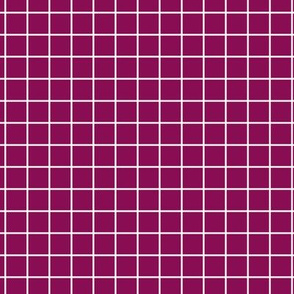 Grid Pattern - Deep Magenta and White