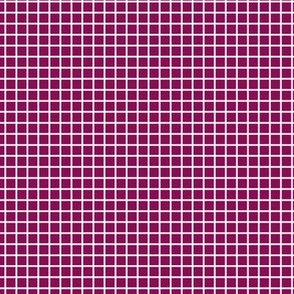 Small Grid Pattern - Deep Magenta and White