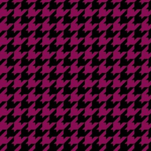 Houndstooth Pattern - Deep Magenta and Black