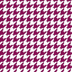 Houndstooth Pattern - Deep Magenta and White