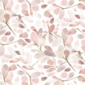 FADED WATERCOLOR LEAVES-BLUSH