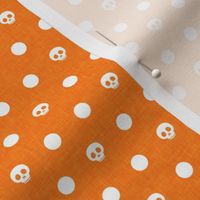 skull polka dots - halloween orange - LAD21