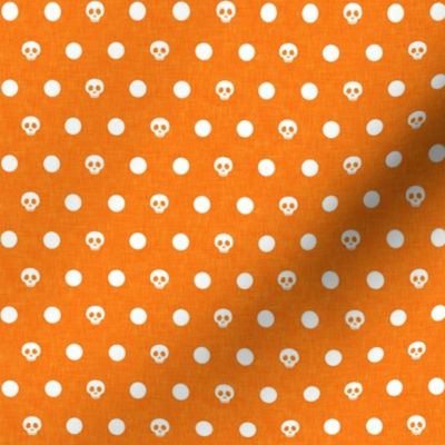 skull polka dots - halloween orange - LAD21