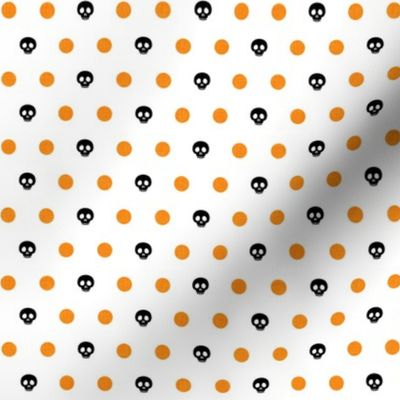 skull polka dots - halloween orange and black - LAD21