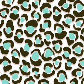 leopard style - mint and dark green