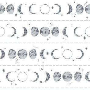 Moon phases. White background