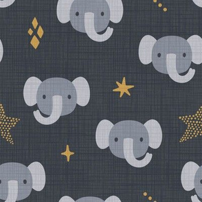 Elephants. Dark gray background