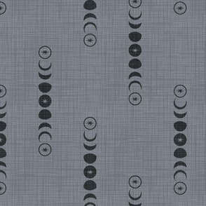 Moon phases. Gray background. Verticaljpg