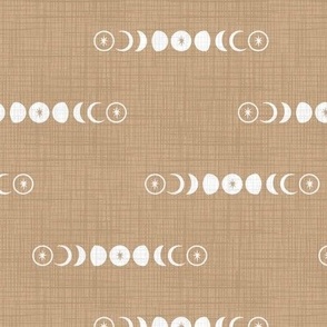 White moon phases. Sand background