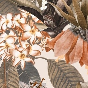 Tropical Garden 2, Sepia on Ivory // x-large