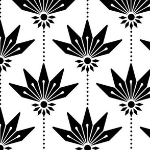 Pattern 0120 - abstract black and white flowers