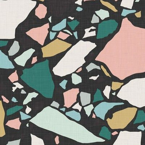Terrazzo in Charcoal and Pastel Shades / Large