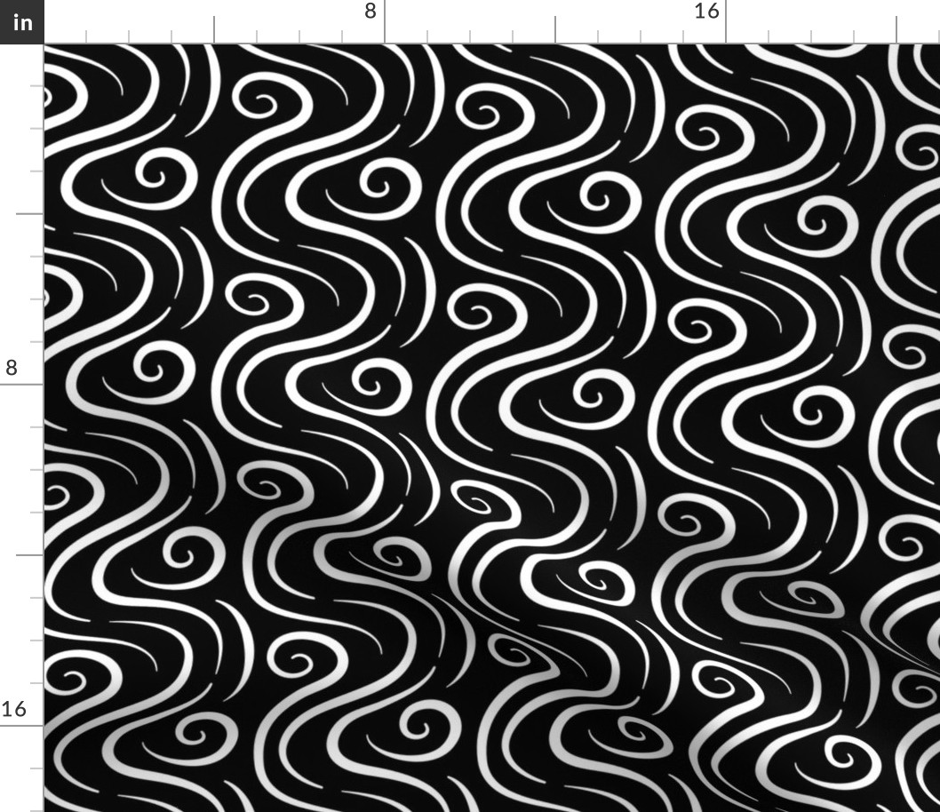 Pattern 0129 - abstract black and white swirls