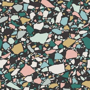 Terrazzo in Charcoal and Pastel Shades / Medium