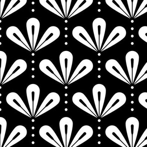 Pattern 0130 - abstract black and white petals