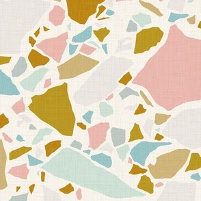 Terrazzo in Golden and Pastel Shades / Large