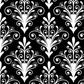 Pattern 0135 - black and white vintage floral ornaments