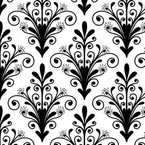 Pattern 0136 - black and white vintage floral ornaments