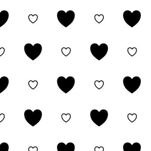 Pattern 0139 - black and white hearts