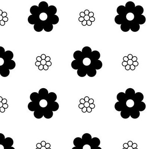 Pattern 0141 - black and white chamomiles