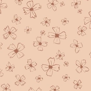 Daisy Blooms - Medium Baby Pink & russet