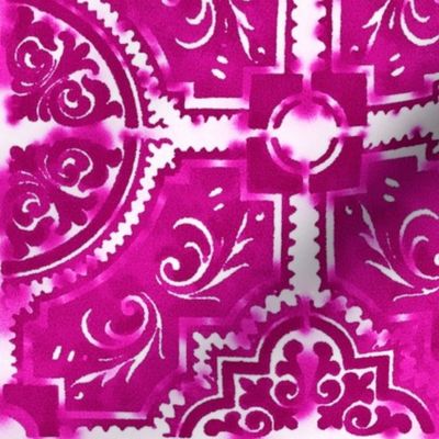 Magenta Painted Tile