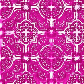 Magenta Painted Tile
