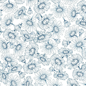 Flower Chamomile of Solar Plexus Chakra pattern blues lines