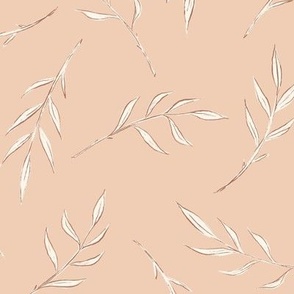 Tossed Leaf -Medium Baby Pink