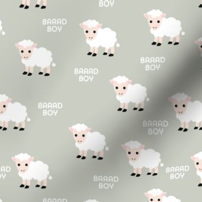 bad boy cute kawaii sheep pun funny farm animals joke on mist green