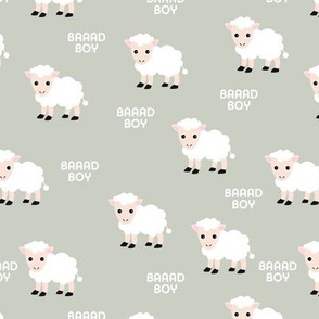 bad boy cute kawaii sheep pun funny farm animals joke on mist green