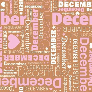 Happy 2024 - December holiday season christmas and happy new year design typography pink caramel burnt orange