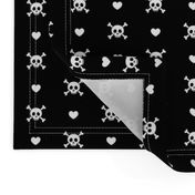 skull and hearts - black - LAD21