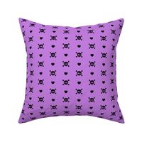 skull and hearts - purple and black - LAD21