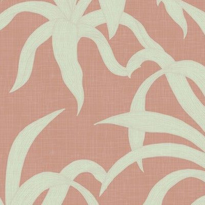 Tropical Palms in Blush and Cream Shades / Large