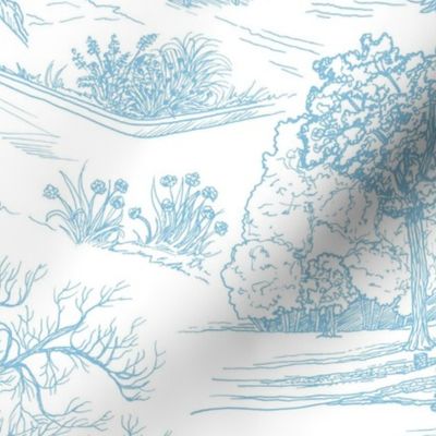 Austin Toile - Calm Blue & White