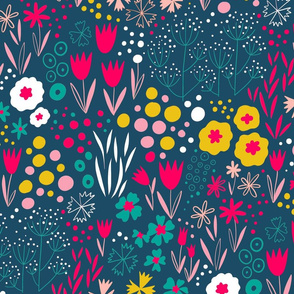 summer garden meadow // blue pink