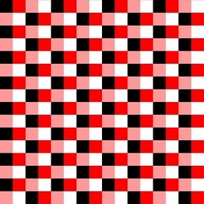 Gingham - Black Intense Red White 2