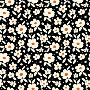 Daisy love - flowers - black, orange